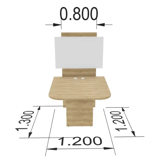 Meuble Multimedia L1300x1200mm (MDD)- Box rendez-vous (type 1)