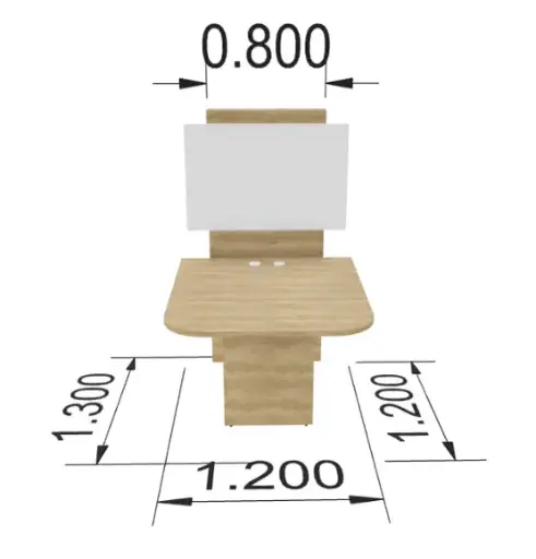[MDD0017] Meuble Multimedia L1300x1200mm (MDD)- Box rendez-vous (type 1)